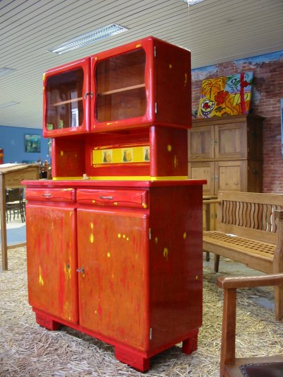 Buffet Kchenschrank Rot