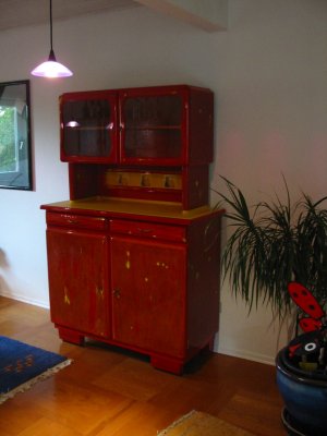 Buffet Kchenschrank Rot