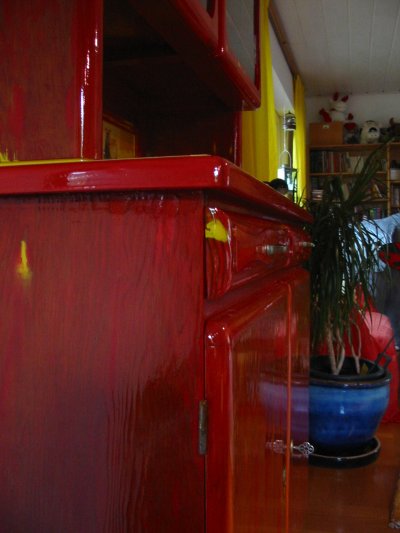 Buffet Kchenschrank Rot